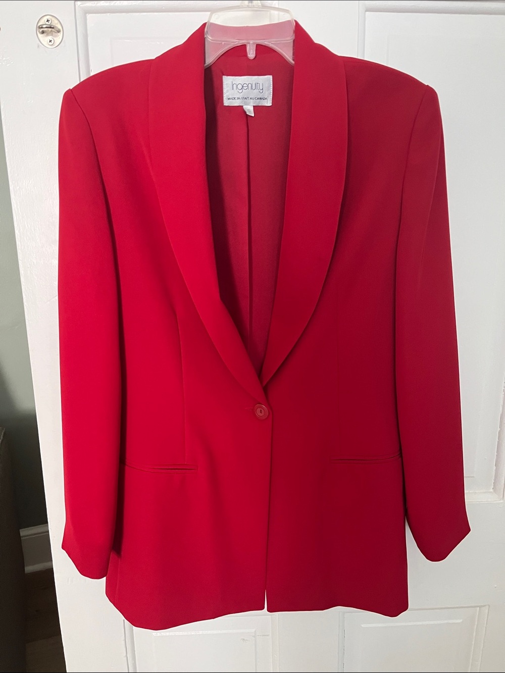 Ingenuity size 10 red blazer jacket long sleeves button front